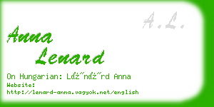 anna lenard business card